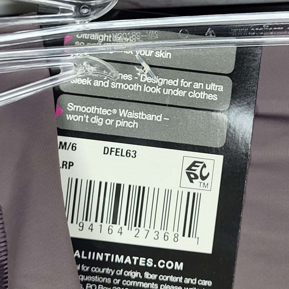 NWT BALI Easylite Smooth Comfort Hipster Panty Gray/Purple Med/6 - Picture 7 of 8